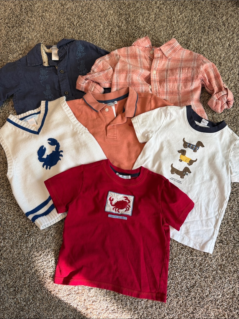 Janie and Jack Kids Red Crab Graphic Tee - Unbranded